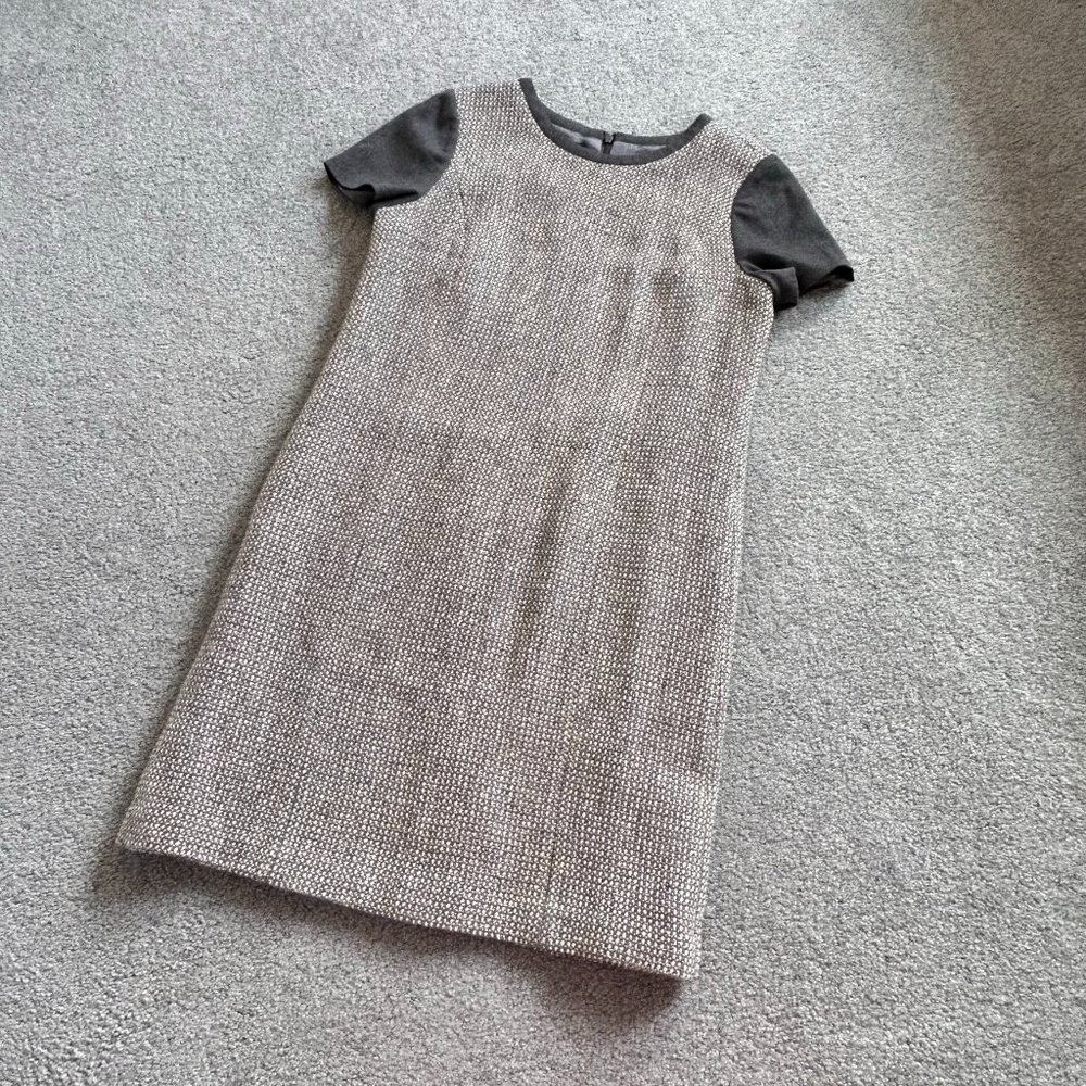 Talbots Luxurious Wool Shift Dress in Gray, Cream & Silver Winter US 6P  - J2165